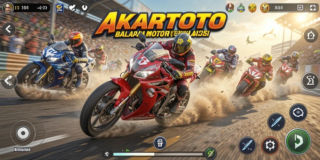 Gameplay seru balapan motor di AKARTOTO.