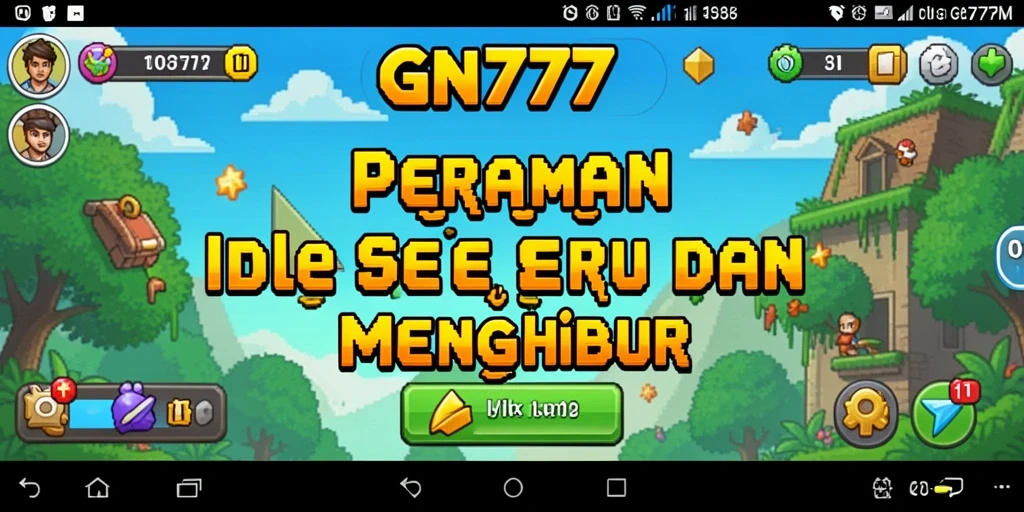 Tampilan gameplay GN777 yang menarik dan penuh warna dalam mode Idle.