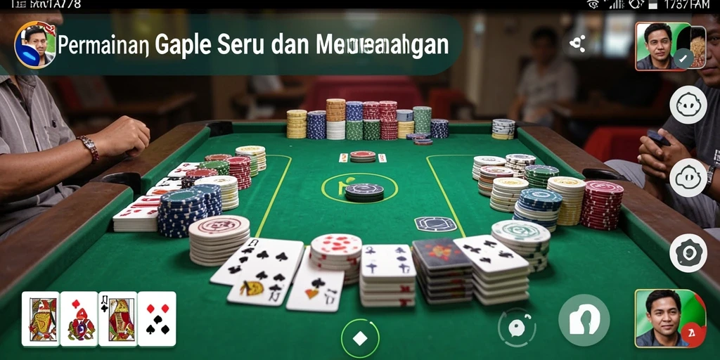 Screenshot gameplay seru dari ID678 yang menunjukkan permainan Gaple.