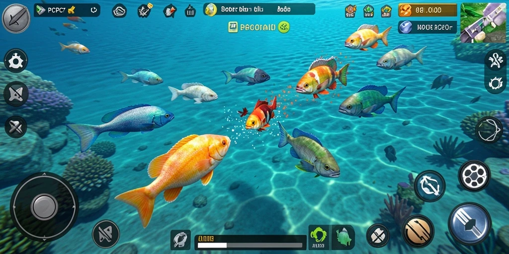 Tampilan gameplay seru PCPC7 dalam aksi tembak ikan.