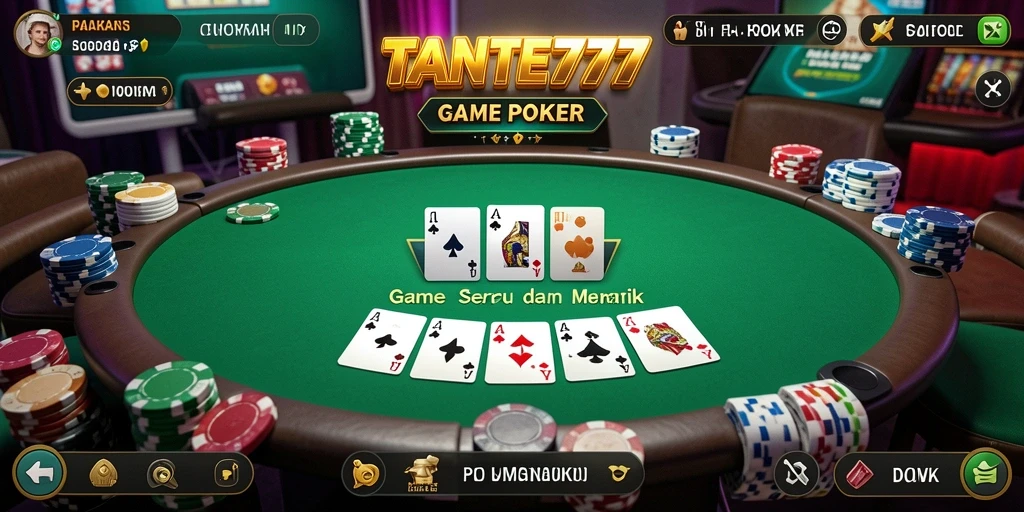 Tampilan menarik dari gameplay Poker di TANTE777.