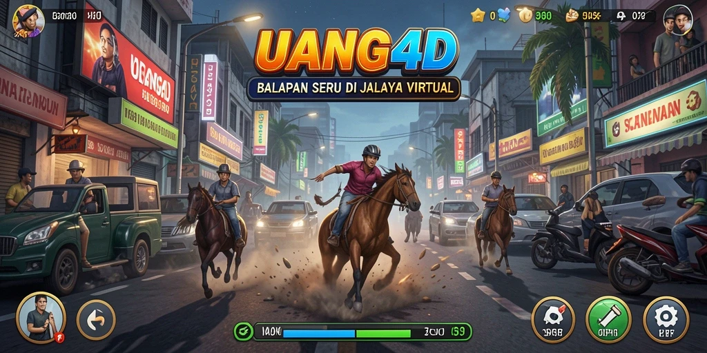 Tampilan seru balapan di UANG4D dengan berbagai kendaraan.